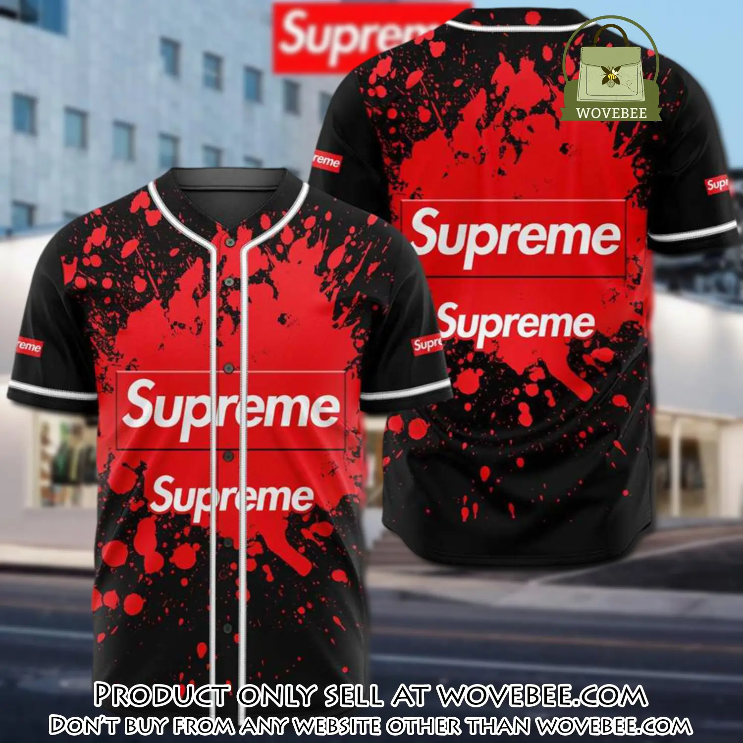 Supreme black baseball jersey shirt luxury bjs1237 wvb4622205